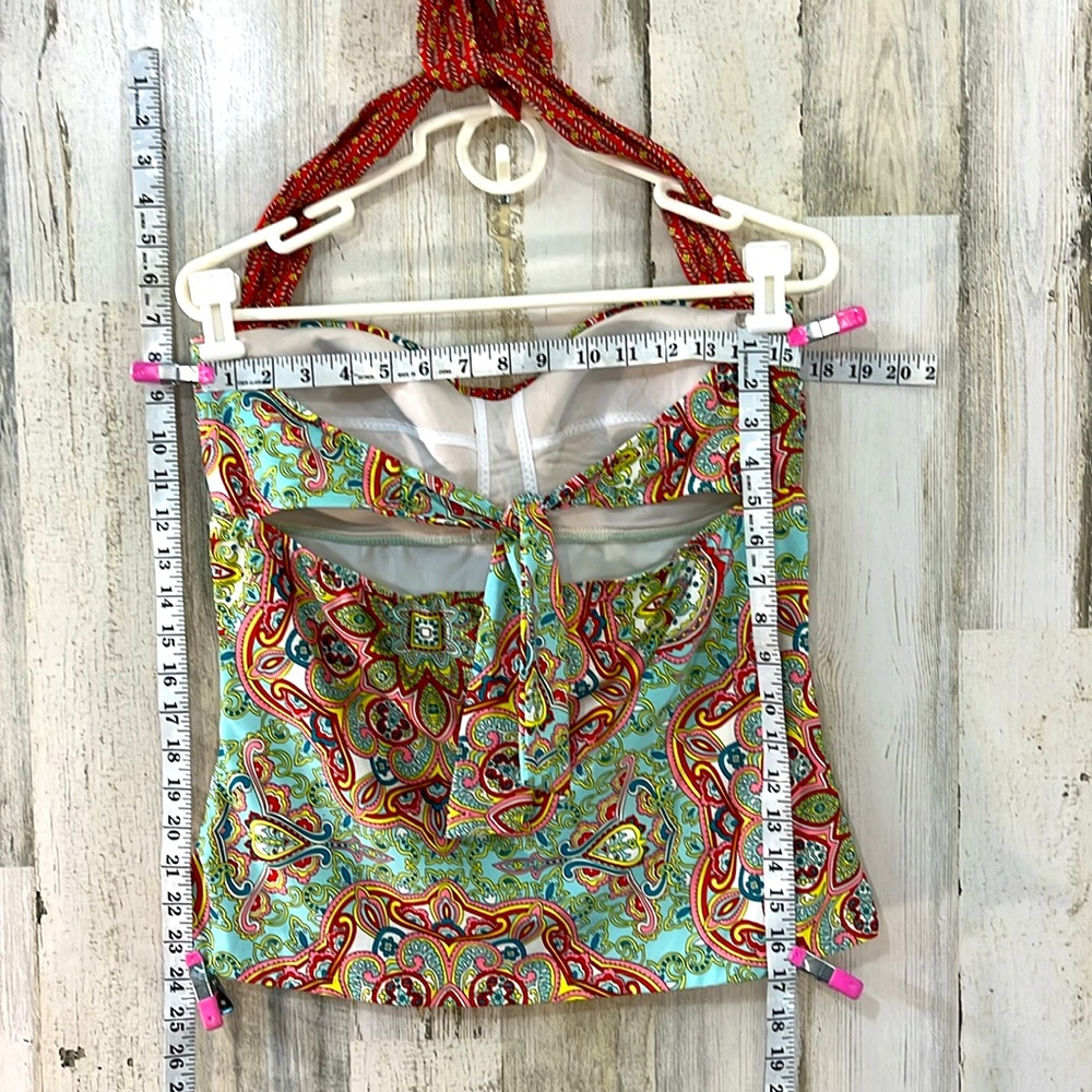 ANTONIO MELANI Green Multicolor Paisley Halter Swim Top - Picture 6 of 13